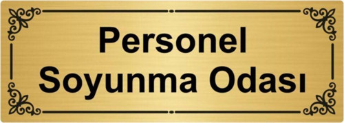 Personel Soyunma Odası 7X20Cm Altın Renk Metal Yönlendirme Levhası