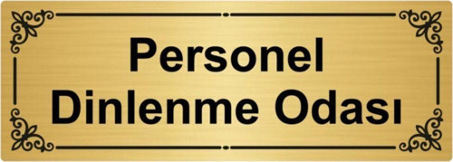 Personel Dinlenme Odası 7X20Cm Altın Renk Metal Yönlendirme Levhası