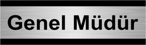 Genel Müdür 10X20Cm Gümüş Renk Metal Yönlendirme Levhası