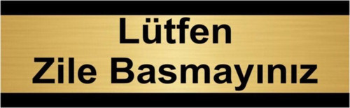 Lütfen Zile Basmayınız 7X20Cm Altın Renk Metal Yönlendirme Levhası