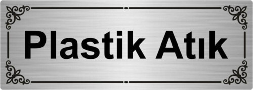 Plastik Atık 7X20Cm Gümüş Renk Metal Yönlendirme Levhası
