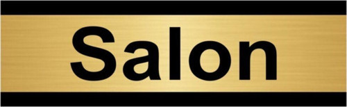 Salon 7X20Cm Altın Renk Metal Yönlendirme Levhası