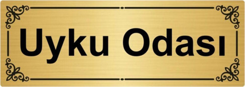 Kese Odası 7X20Cm Altın Renk Metal Yönlendirme Levhası