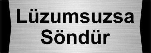 Lüzumsuzsa Söndür 5X20Cm Gümüş Renk Metal Yönlendirme Levhası