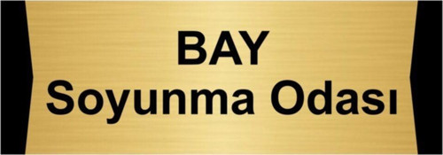 Bay Soyunma Odası 5X20Cm Altın Renk Metal Yönlendirme Levhası