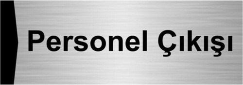 Personel Çıkışı 5X20Cm Gümüş Renk Metal Yönlendirme Levhası