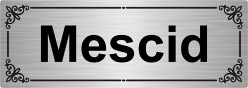 Mescid 7X20Cm Gümüş Renk Metal Yönlendirme Levhası