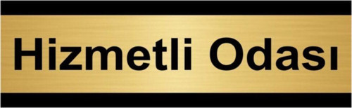 Hizmetli Odası 5X20Cm Altın Renk Metal Yönlendirme Levhası