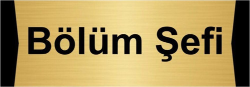 Bölüm Şefi 10X20Cm Altın Renk Metal Yönlendirme Levhası