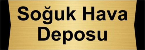 Soğuk Hava Deposu 5X20Cm Altın Renk Metal Yönlendirme Levhası