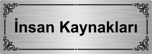 Insan Kaynakları 7X20Cm Gümüş Renk Metal Yönlendirme Levhası
