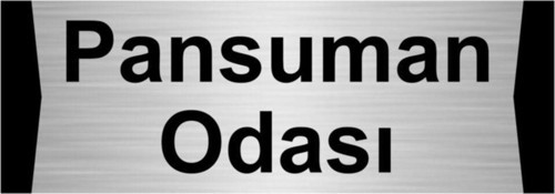 Pansuman Odası 10X20Cm Gümüş Renk Metal Yönlendirme Levhası