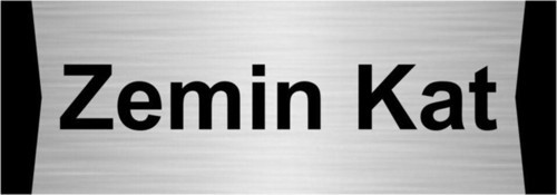 Zemin Kat 5X20Cm Gümüş Renk Metal Yönlendirme Levhası