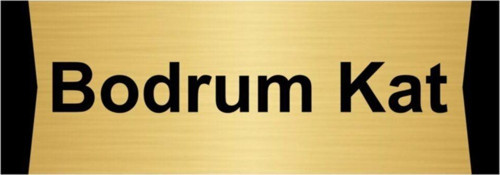 Bodrum Kat 5X20Cm Altın Renk Metal Yönlendirme Levhası