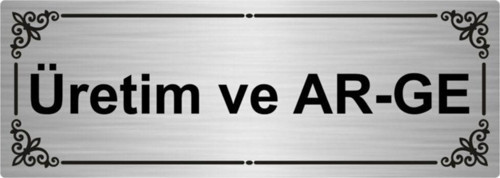 Üretim & Ar-Ge 7X20Cm Gümüş Renk Metal Yönlendirme Levhası