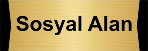 Sosyal Alan 10X20Cm Altın Renk Metal Yönlendirme Levhası