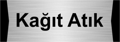 Kağıt Atık 10X20Cm Gümüş Renk Metal Yönlendirme Levhası
