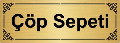 Çöp Sepeti 7X20Cm Altın Renk Metal Yönlendirme Levhası