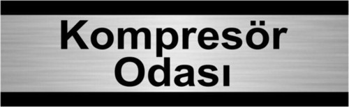 Kompresör Odası 10X20Cm Gümüş Renk Metal Yönlendirme Levhası