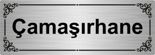 Çamaşırhane 7X20Cm Gümüş Renk Metal Yönlendirme Levhası
