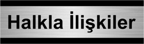 Halkla Ilişkiler 5X20Cm Gümüş Renk Metal Yönlendirme Levhası