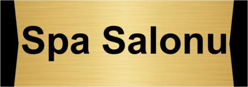 Spa Salonu 5X20Cm Altın Renk Metal Yönlendirme Levhası
