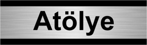 Atölye 10X20Cm Gümüş Renk Metal Yönlendirme Levhası