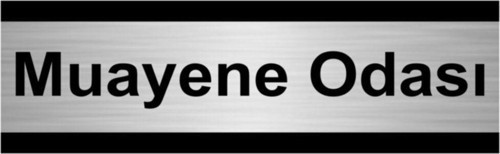 Muayene Odası 10X20Cm Gümüş Renk Metal Yönlendirme Levhası