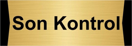 Son Kontrol 10X20Cm Altın Renk Metal Yönlendirme Levhası