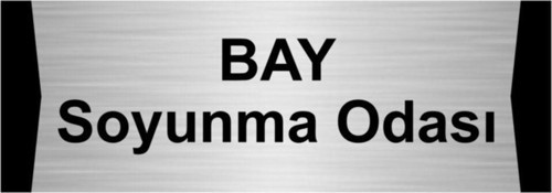 Bay Soyunma Odası 10X20Cm Gümüş Renk Metal Yönlendirme Levhası