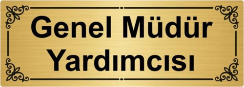 Genel Müdür Yardımcısı 7X20Cm Altın Renk Metal Yönlendirme Levhası