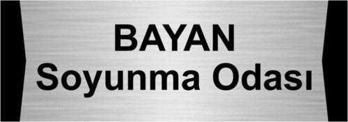 Bayan Soyunma Odası 10X20 Cm Gümüş Renk Metal Yönlendirme Levhası