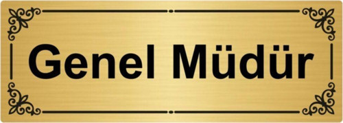 Genel Müdür 7X20Cm Altın Renk Metal Yönlendirme Levhası