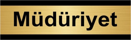 Müdüriyet 10X20Cm Altın Renk Metal Yönlendirme Levhası