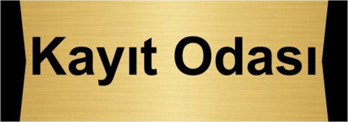 Kayıt Odası 5X20Cm Altın Renk Metal Yönlendirme Levhası