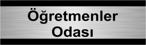 Öğretmenler Odası 10X20Cm Gümüş Renk Metal Yönlendirme Levhası