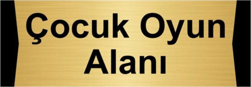 Çocuk Oyun Alanı 10X20Cm Altın Renk Metal Yönlendirme Levhası