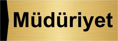 Müdüriyet 5X20Cm Altın Renk Metal Yönlendirme Levhası