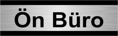 Ön Büro 10X20Cm Gümüş Renk Metal Yönlendirme Levhası