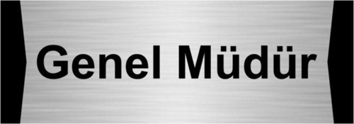 Genel Müdür 7X20Cm Gümüş Renk Metal Yönlendirme Levhası