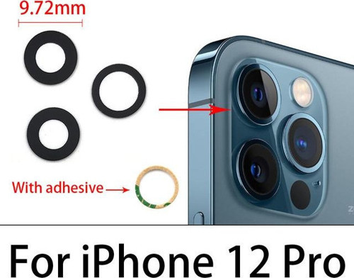 İphone 12 PRO Arka Kamera Camı Lens Yapışkanlı