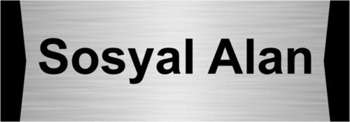 Sosyal Alan 7X20Cm Gümüş Renk Metal Yönlendirme Levhası