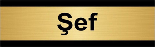 Şef 10X20 Cm Altın Renk Metal Yönlendirme Levhası