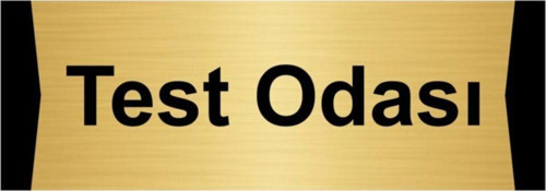 Test Odası 5X20Cm Altın Renk Metal Yönlendirme Levhası