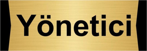 Yönetici 10X20Cm Altın Renk Metal Yönlendirme Levhası