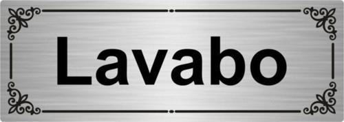 Lavoba 7X20Cm Gümüş Renk Metal Yönlendirme Levhası