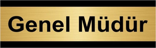 Genel Müdür 7X20Cm Altın Renk Metal Yönlendirme Levhası