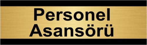 Personel Asansörü 10X20Cm Altın Renk Metal Yönlendirme Levhası