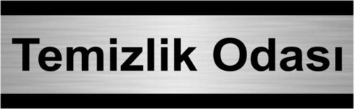 Temizlik Odası 10X20Cm Gümüş Renk Metal Yönlendirme Levhası
