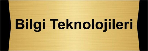 Bilgi Teknolojileri 5X20Cm Altın Renk Metal Yönlendirme Levhası